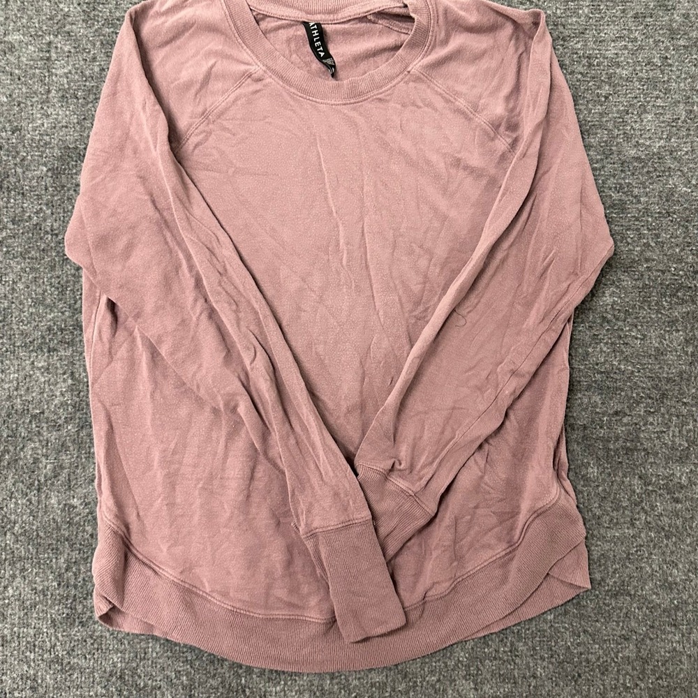 Athleta Sweatshirt Womens Size M Mauve Modal Blend Raglan Sleeve Casual Pullover